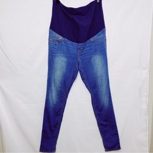 H&M Blue Skinny Stretch MAMA Over The Belly Skinny Jeans 14 / 32"